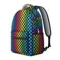 thumbnail image 2 of Rainbow Checkerboard Backpack for School,Cute School Bag,Schoolbag with Adjustable Shoulder Straps & Padded Back,15.3"x11"x7.1".﻿, 2 of 6