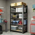 thumbnail image 5 of Garage Shelving Heavy Duty Adjustable Storage Shelves Unit,Metal Utility Rack Shelf for Industries, Warehouses, Basement (Wood 5-Tier 72" Hx35.4 Wx15.7 D), 5 of 9