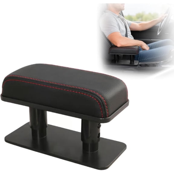 Car Door Armrest Pad Universal Leather Memory Foam Left Elbow Rest Cushion Adjustable Height for Truck SUV Accessories(K)
