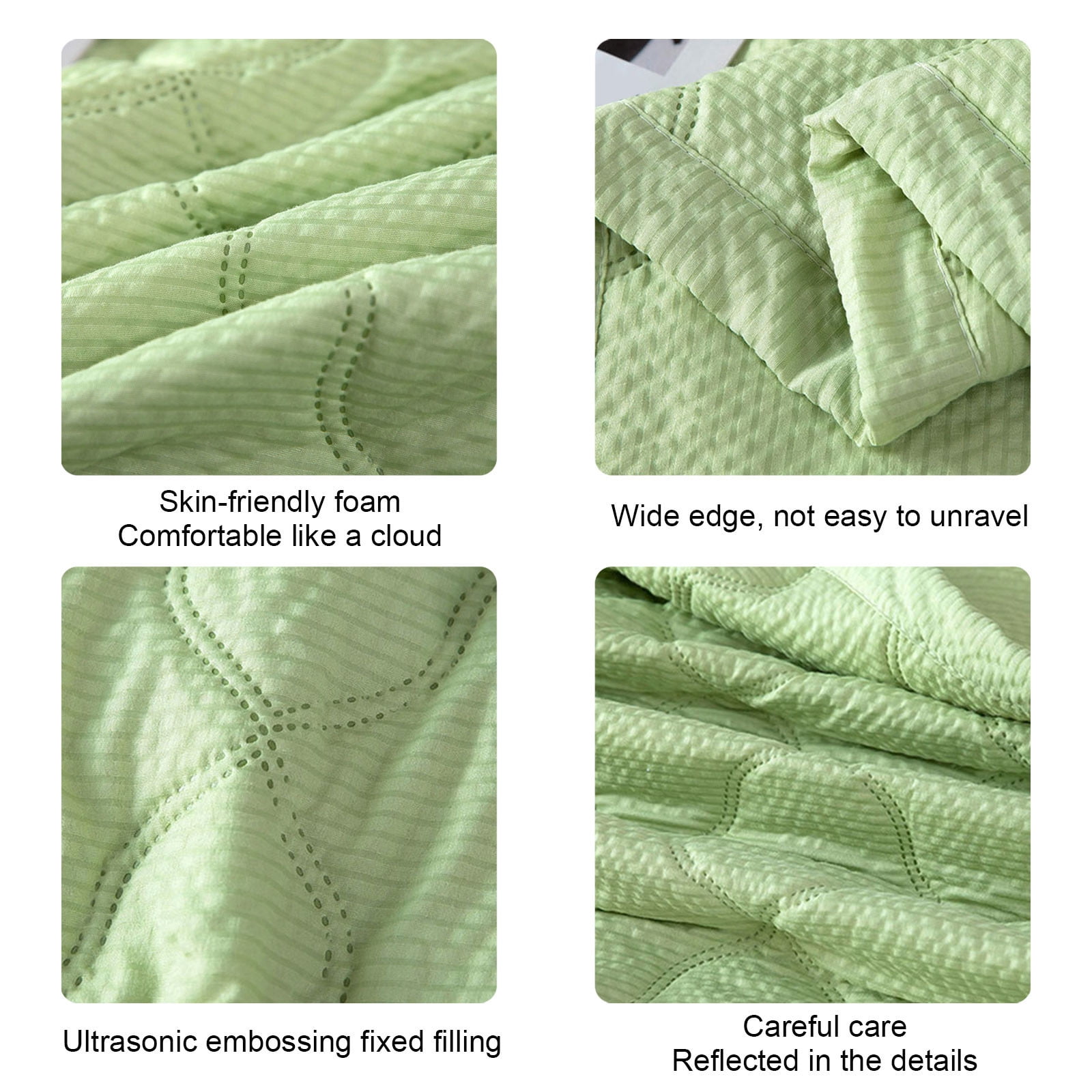 Hiroekza Quilts For Full Bed, Full Size Quilt, Ultra Soft Cotton Quilt for Spring Summer, Washable Solid Color Quilt for Home Dormitory