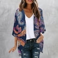 thumbnail image 2 of Guluxicc Women Floral Kimono Cardigan Open Front Lightweight Boho Beach Cover Up Casual Loose Summer Vacation Cardigans, 2 of 5