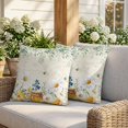 thumbnail image 3 of Pillow Covers 18x18 Set of 2, Daisy Spring Floral Square Throw Pillow Covers for Couch/Sofa/Living Room, Farmhouse Botanical Green Leaves Decorative Soft Pillowcases for Couch Throw Pillows, 3 of 9