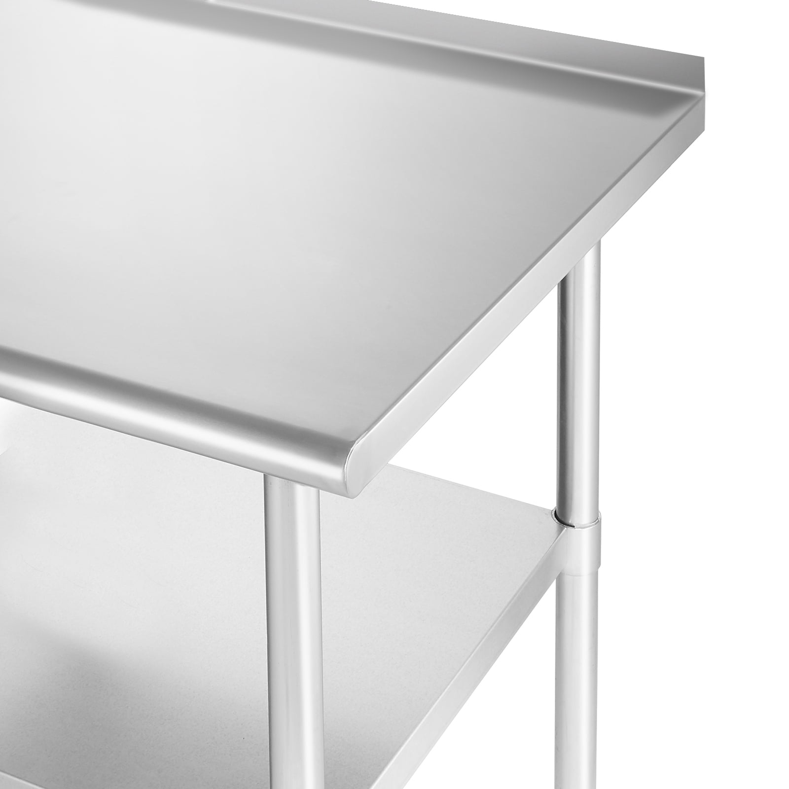 GRIDMANN 48 x 24 Inch Stainless Steel Table w/ Backsplash & 4 Casters, NSF Commercial Kitchen Work & Prep Table