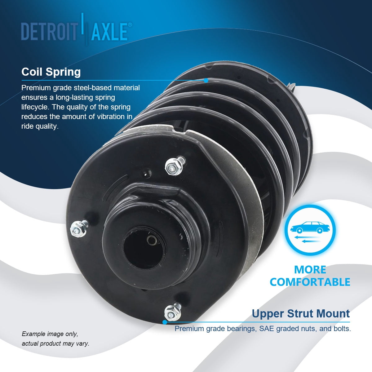 Detroit Axle - 12pc Front Suspension Kit for Chrysler Town & Country Voyager Dodge Grand Caravan, Lower Control Arms Sway Bars Inner Outer Tie Rods Boots 2001 2002 2003 Replacement Struts Shocks