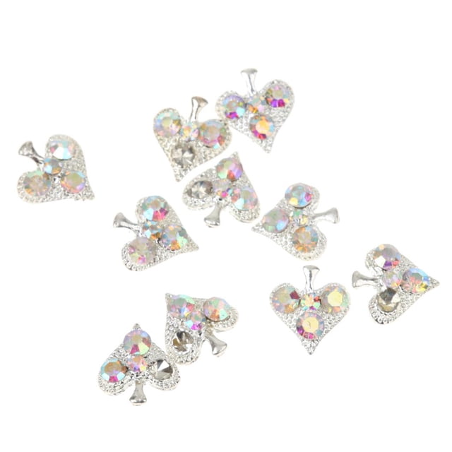 10x Cvo 3D De Aleación Del Corazón Del Arte De Imitación De Joyería De Los Del Repique Brillo Sunnimix Del arte del clavo del encanto