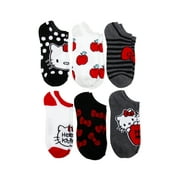Ladies Hello Kitty No Shows, 6 Pack