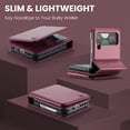 thumbnail image 4 of Allytech Business Wallet Case for Samsung Galaxy Z Flip3 with Credit Card Holder, [RFID Blocking] [Camera Screen Protection] PU Leather Magnetic Clasp Kickstand Shockproof Protective Case - Winered, 4 of 7
