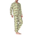 thumbnail image 2 of Honeii Twig Sloth Pattern Mens Pajamas Set,2pcs Men's Lounge Long Sleeve Sleep Shirt and Pajama Bottoms Sleepwear Set,Mens Pjs Sets-Large, 2 of 7
