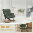 thumbnail image 5 of Glider Rocking Chair for Bedroom Chair, Comfy Accent Chair Reading Chair with High Backrest Armchair Teddy Soft Upholstered Living Room Chairs for Nursery Bedroom(Green), 5 of 7