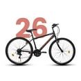 thumbnail image 2 of imerelez 26 inch 21-Speed Mountain Bike for Trail & Commute, All-Weather Dual V-Brakes, Durable Carbon Steel Frame, Ergonomic Saddle, 85% Pre-Assembled, 250lb Capacity,Black+Red, 2 of 8