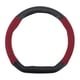 thumbnail image 1 of Cubierta de volante de cuero PU Unique Bargains, protector de volante de ABS para automóvil, patrón de fibra de carbono negro rojo de 14.96" 1Pc, 1 of 6