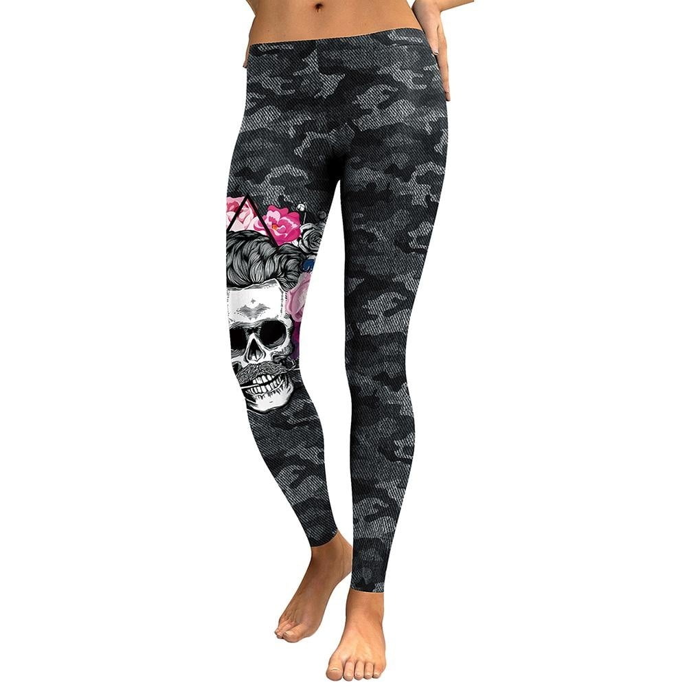 High waisted skull leggings hotsell