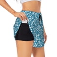 thumbnail image 1 of Balery Beautiful Floral Pantalones cortos deportivos para mujer con forro y dos bolsillos, elásticos, para entrenamiento, gimnasio, yoga-Medium, 1 of 7