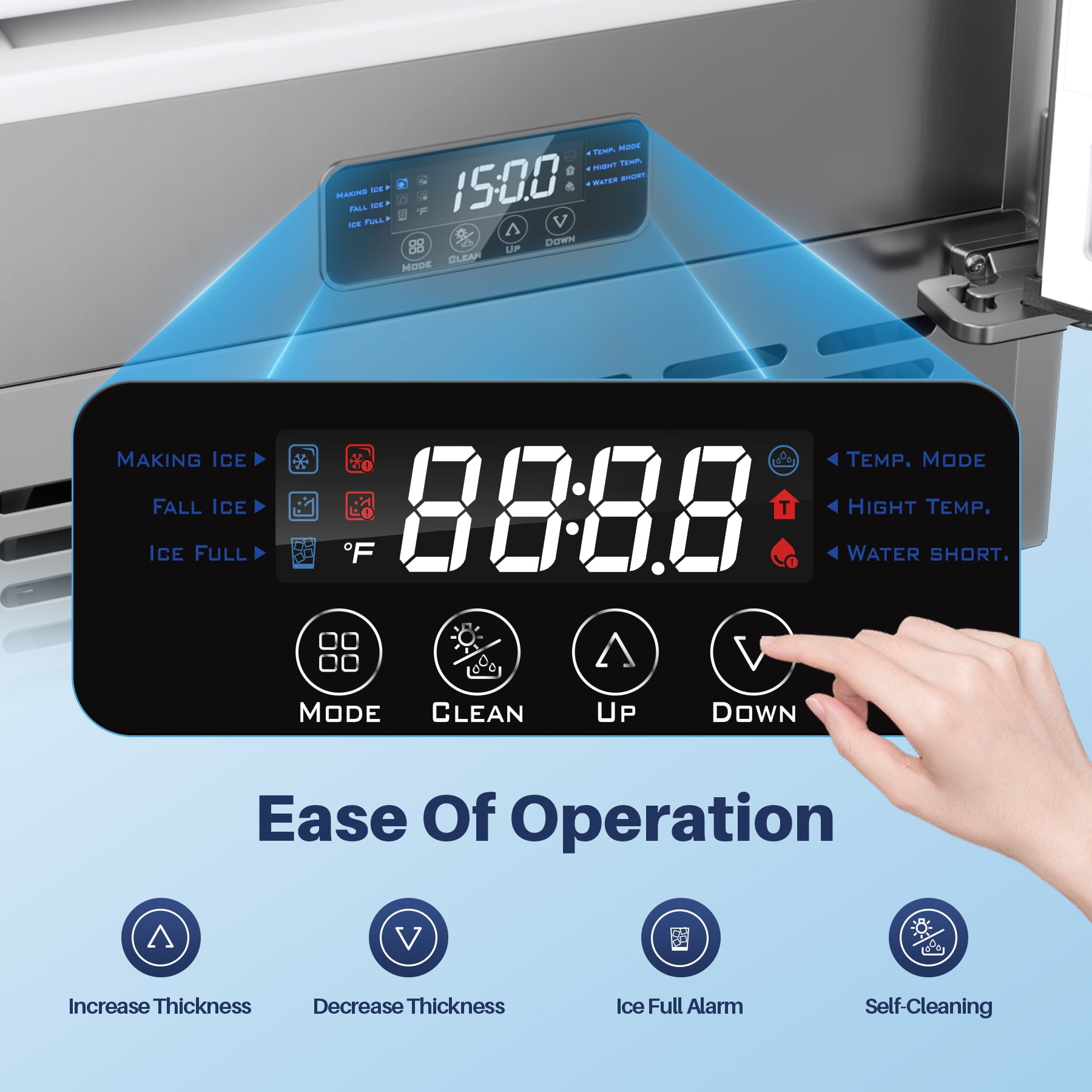 Coolake 15 Inch 80lbs/Day Built-in Ice Maker, Stainless Steel Undercounter Ice Machine, 25lbs Storage