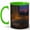 Green, variant on Candlelit Bath Window 11oz Ceramic Mug, Cozy Evening Room Art