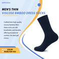 thumbnail image 7 of Men's Bamboo Viscose Dress Socks - Soft, Breathable, Moisture-Wicking - 48 Pairs Bulk Pack, 7 of 7