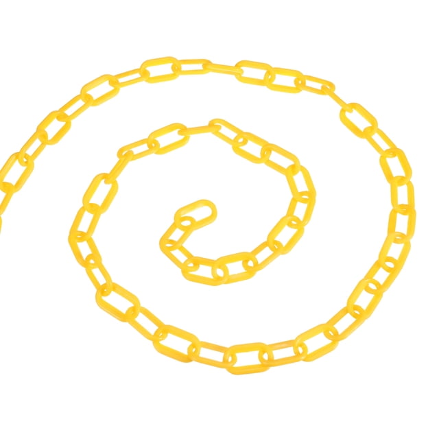Unique Bargains 0.2' Diameter 49Ft Length Plastic Chain Barrier, Safety Link Chain Stanchion for Crowd Control, Yellow