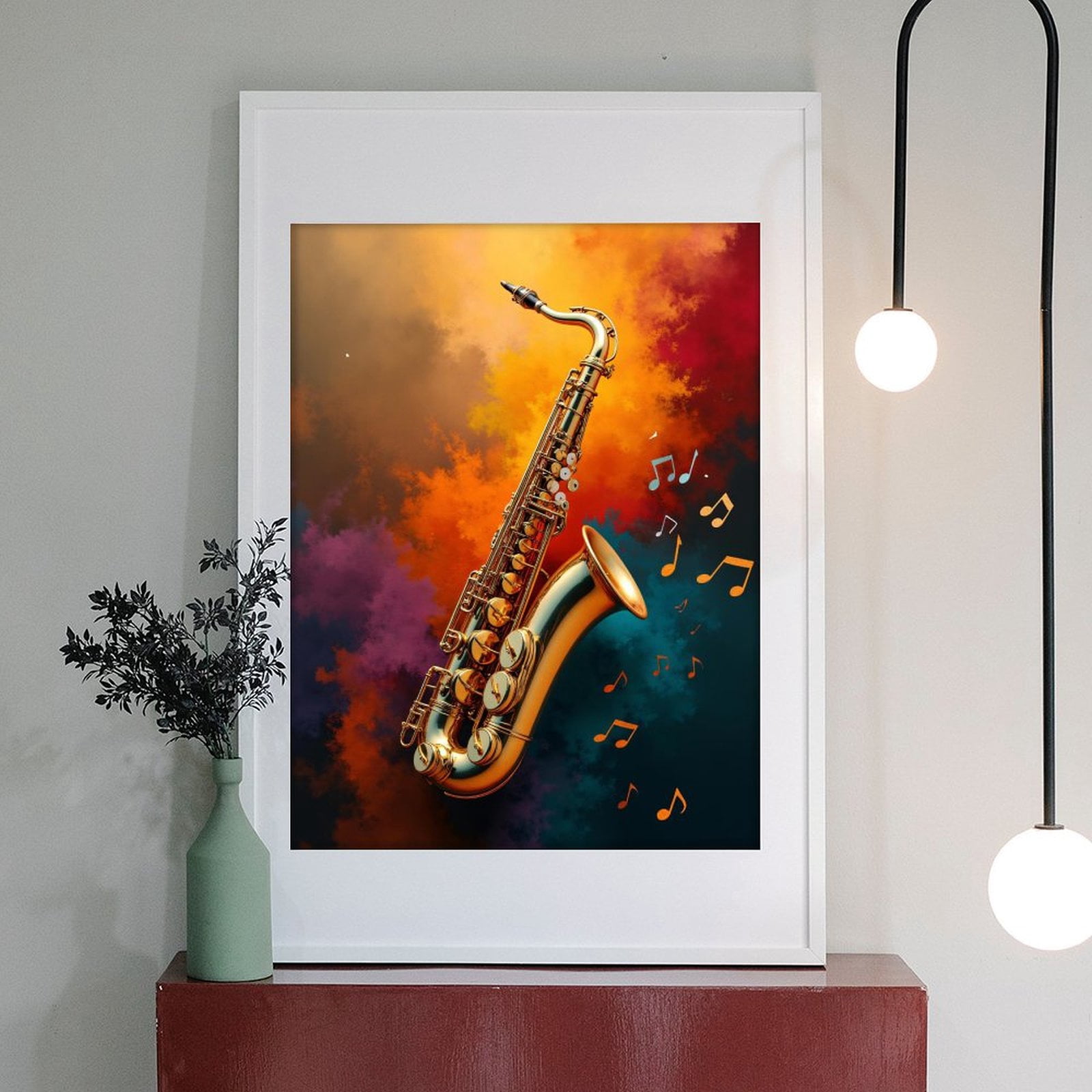 Diamond Art Kit for Adults, Saxophone Colorful Music Notes Art Diamond Painting for Adults Beginners, DIY Diamond Art Painting Kits, 5D Diamond Painting Crafts for Home Decor 12x16 Frameless