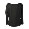 thumbnail image 5 of Babysbule Womens Tops Woman Solid Color Batwing Sleeve Pullove Skew Collar Casual Blouse, 5 of 9