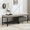 Gray, variant on BRILHAMEZ 55" Tufted Upholstered Storage Bench, Faux Leather Entryway Shoe Bench with Metal Shelf, End of Bed Bench for Bedroom & Living Room, Dark Brown