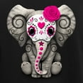 thumbnail image 3 of CafePress - Pink Day Of The Dead Sugar Skull Baby Elephant Paj - Women's Short Sleeve Print T-Shirt and Pants Dark Cotton Pajama Set, 3 of 7