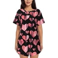 thumbnail image 1 of Fotbe Hearts Conjunto de Pijama Estampado para Mujer, 2 Piezas, Ropa de Dormir con Camiseta de Manga Corta y Shorts Suaves-Medium, 1 of 6