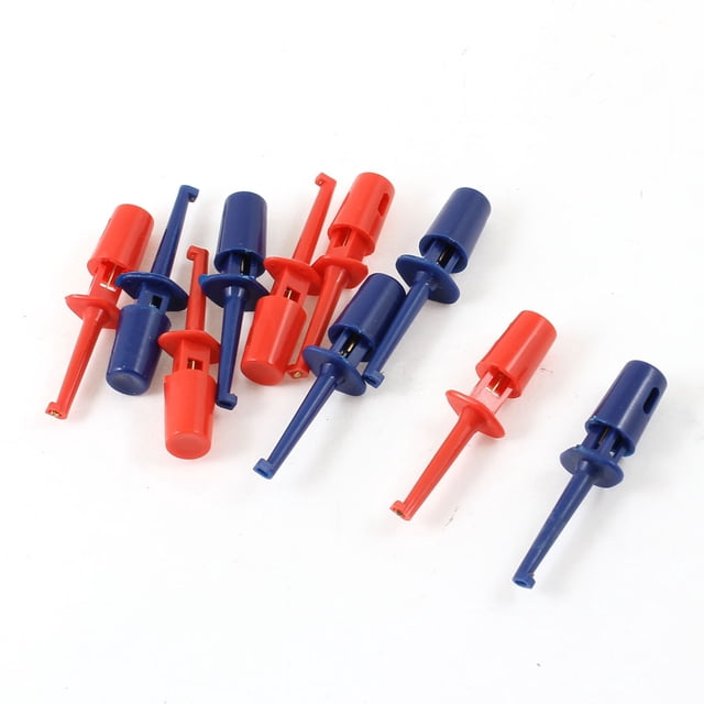 Reemplazo Rojo Azul Plástico Eléctrico Prueba Gancho Clip Kit 5 Pares Unique Bargains probadores múltiples