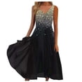 thumbnail image 1 of EIMELI Robe Décontractée pour Femmes Robe en Chiffon Col en V Sans Manches Vêtements pour Femmes m Argent, 1 of 3