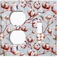 thumbnail image 4 of Metal Light Switch Plate Cover Cotton Flower Wallpaper Pastel Blue FLW017, 4 of 13