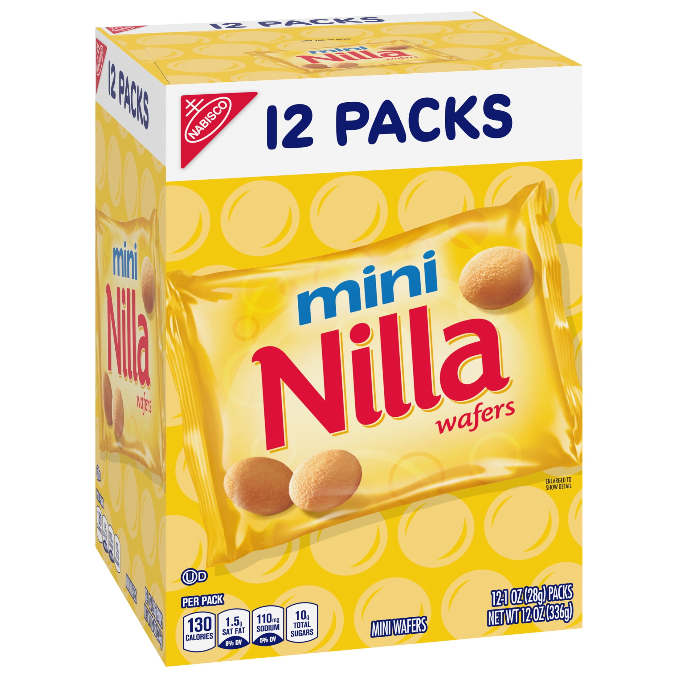 NILLA Wafers Mini Cookies, Vanilla Wafers, 12 Snack Packs