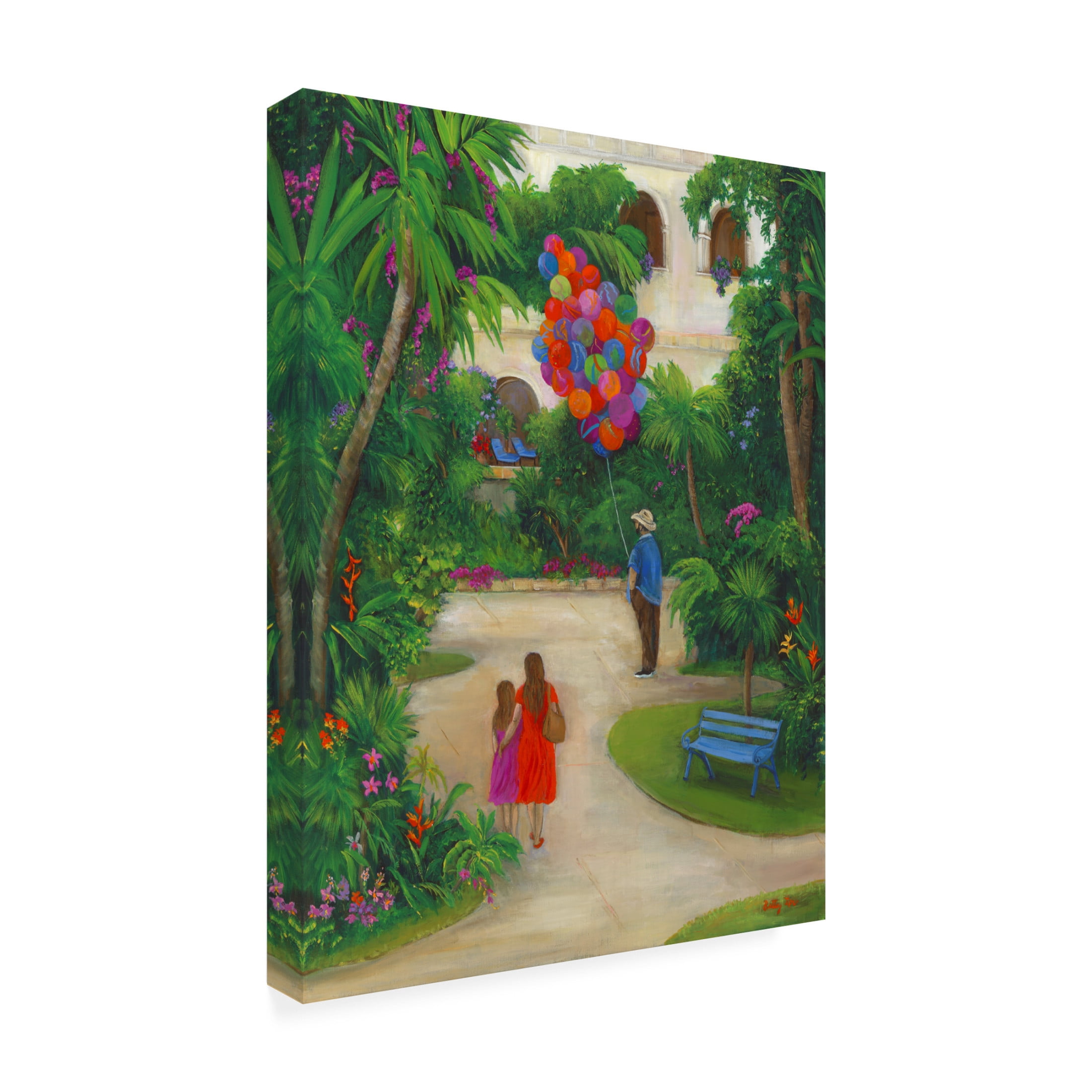 Canvas Wall Art - Betty Lou 'A Stroll in the Park' Wall Art for Living Room, Bedroom, or Office Décor by Trademark Fine Art - 35 x 47 Inches