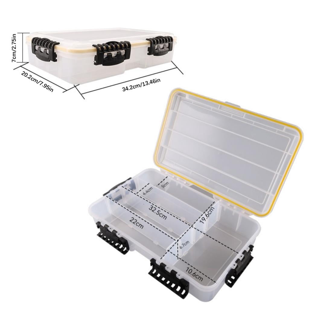 Yihuala Lure Storage Box Organizers with Adjustable Divider Fishing Tackle Box Clear Storage Tray Baits Separator