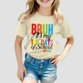 thumbnail image 2 of Hwmodou Girls Kids 100 Days Of School Print Crewneck Loose Short Sleeve Spring T-Shirts Casual Holiday,3-13Y, 2 of 4