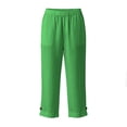 thumbnail image 3 of Posijego Girls Capri Pants Summer Casual Capris Pants Lightweight Cotton Linen Straight Leg Knee Length Pants with Pockets, 3 of 7