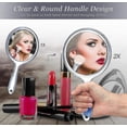 thumbnail image 3 of Hand Mirror Double Sided Handheld Mirror 1x/ 2x Magnifying Glass With Handle Transparent Hand Mirror Round Makeup Mirror(clear), 3 of 5