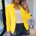 thumbnail image 2 of Lcziwo Women Oversized Blazer Solid Color Open Front Outerwear Long Sleeve Notch Collar Jackets Business Office Work Blazer 2025 Yellow,XXXL, 2 of 6
