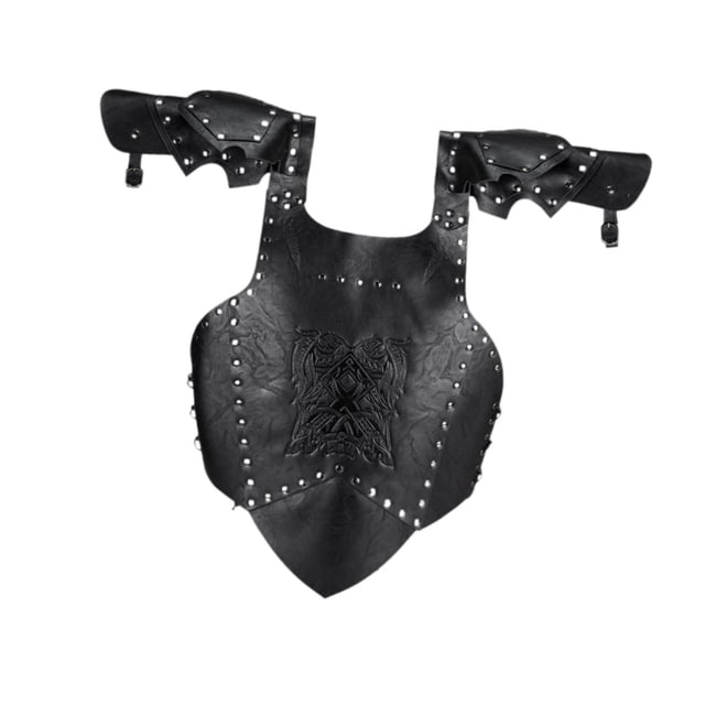 BELOVING Mens Medieval Chest Adjustable Strap Gothic Chest Guard Knight Costume Black