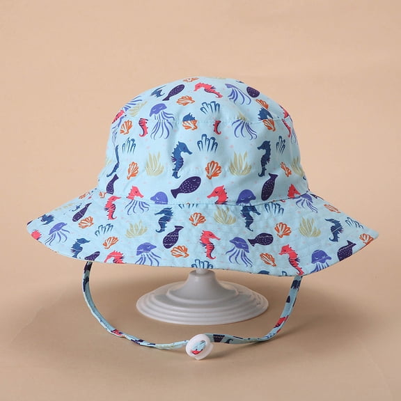 Toddler Sun Hat UPF 50 - Adjustable Baby Bucket Hat for Boys & Girls 3-8 Years (Blue, XS)