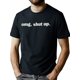 thumbnail image 1 of Men's "OMG, Shut Up" Humorous Graphic Tee - 100% Cotton, Comfortable Short Sleeve Crew Neck T-Shirt, Machine Washable, Black with Bold White Lettering, 1 of 8