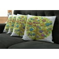 thumbnail image 5 of Ambesonne Funny Throw Pillow Cover 4 Pack, Canary Bird Fun Family, 18", Multicolor, 5 of 5