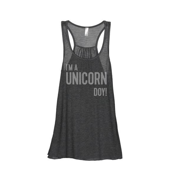 Thread Tank I'm A Unicorn DOY Women's Sleeveless Flowy Racerback Tank Top Charcoal Small