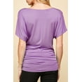 thumbnail image 4 of Made by Johnny Women's V Neck Short Sleeve Wrap Front Drape Dolman Top XL LILAC, 4 of 6