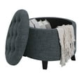 thumbnail image 5 of Convenience Concepts Designs4Comfort Round Storage Ottoman, Stormy Gray Fabric, 5 of 6