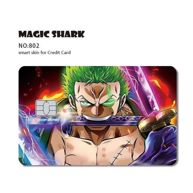 Magic Shark Earth Golden Flower Cat Ainime Circuit Board Matte Skin Sticker Film Cover for Credit Card Bank Card 802 Large Chip