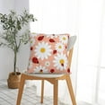 thumbnail image 5 of Yiaed Daisy and Ladybug Print Pillow Covers Super Soft Decorative Square Throw Pillow Covers Case Cushion Covers for Sofa Couch Bedroom Car Decor（No pillow core）-16"x16", 5 of 7