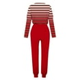 thumbnail image 5 of Stamzod Womens Long Sleeve Pullover Tops and Long Pants Tracksuit Classic Stripe Patchwork Lounge Sets Casual 2 Piece Outfits Sweat Suits, 5 of 5