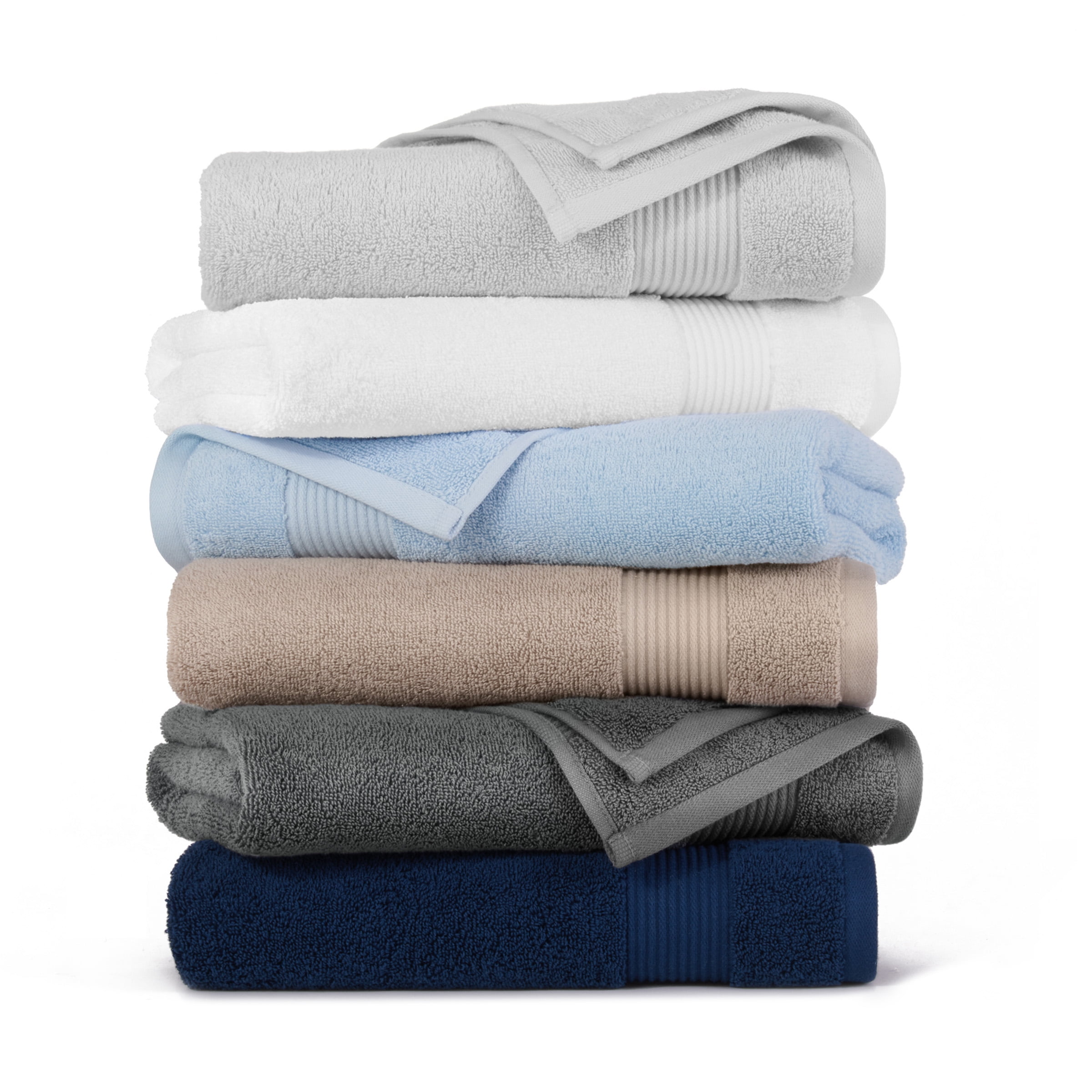 Host & Home Cotton 6-Piece Bath Towel Set - Soft & Absorbent - Light Grey