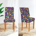 thumbnail image 3 of Yayeee 2 Pack Dining Chair Covers Stretch Parson Chairs Slipcovers Seat Protector, Colorful Psychedelic, 3 of 6