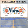 thumbnail image 3 of 1 Pcs 2D Flat License Plate Covers & Frames, Nana with Floral Decorations For Decorative Front, Waterproof For Decoration Aluminum License Plate Covers & Frames Cover For Men Women, 12" X 6", 3 of 7