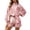 Pink, variant on Women's Fashion Floral Printed Linen Summer Sets Boho Lantern Long Sleeve Mock Neck Button down Shirt Matching Belt Wide Leg Shorts 2 Piece Outfits for Daily and Vacation Yellow XL